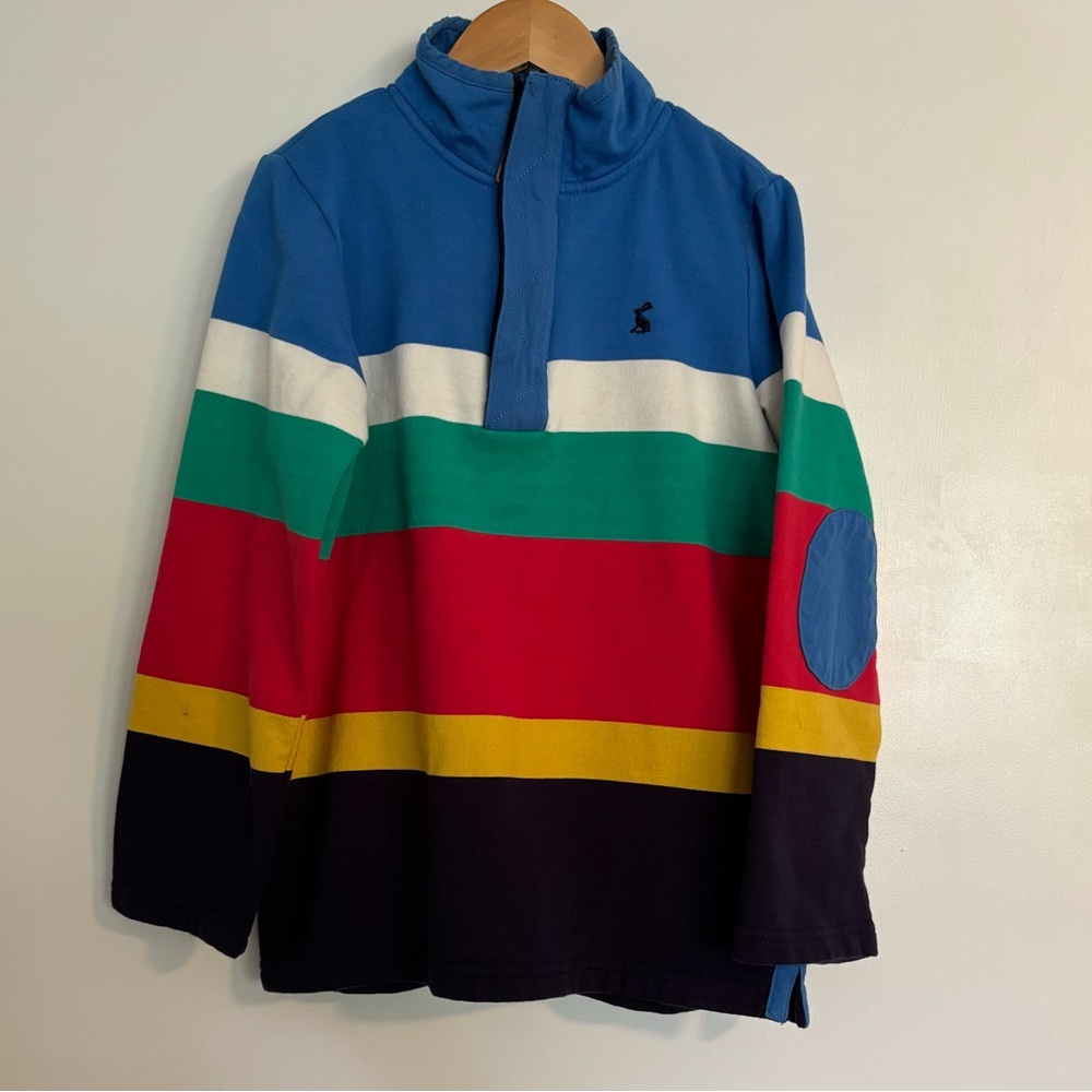 Joules Boys striped fleece 1/4 zip pullover